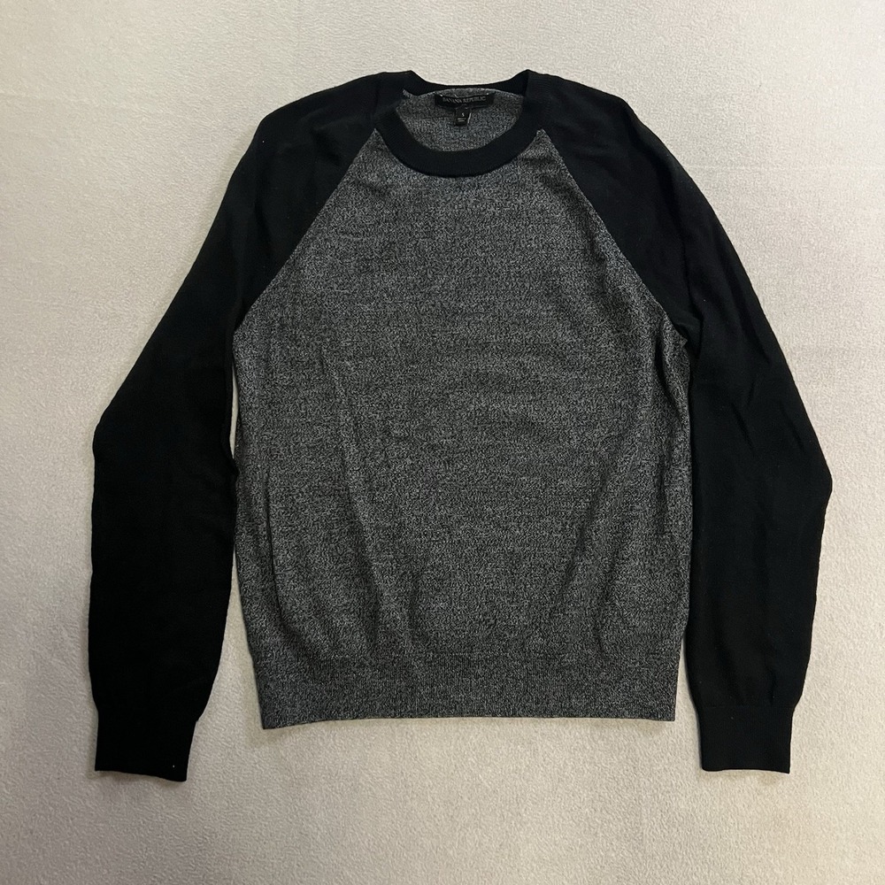 Banana Republic Sweater Men's Small Extra Fine Merino Wool Blend Knit Raglan